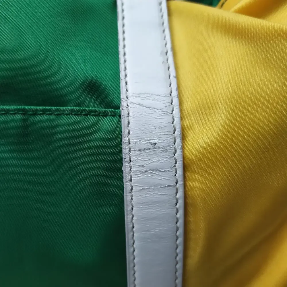 PRADA Two-Way Yellow Green Nylon Top Handle Zipper Satchel Crossbody Bag